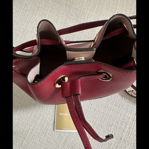Michael Kors Cherry Red Bucket Bag - Picture 10 of 12